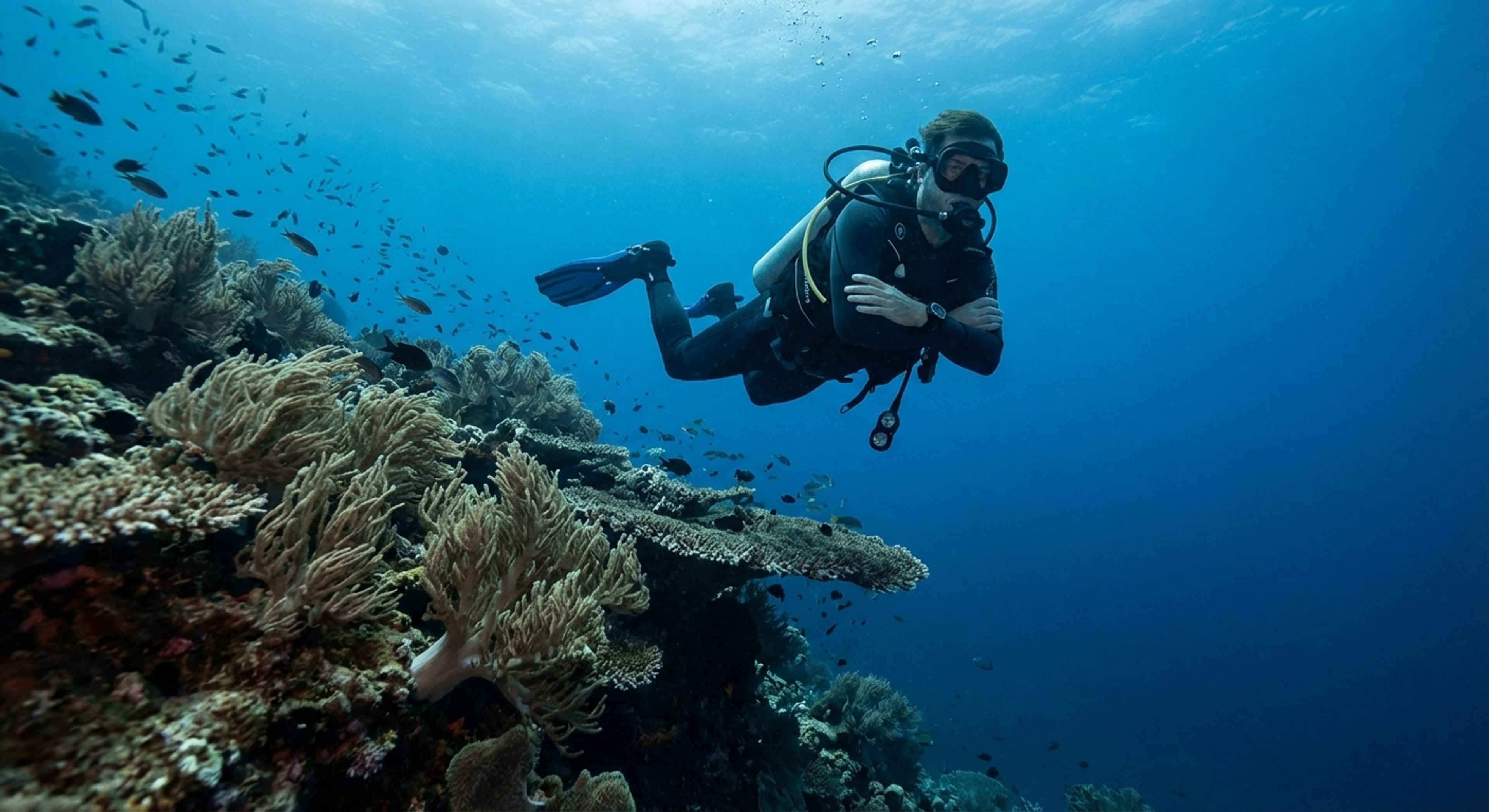 Scuba diver drifting