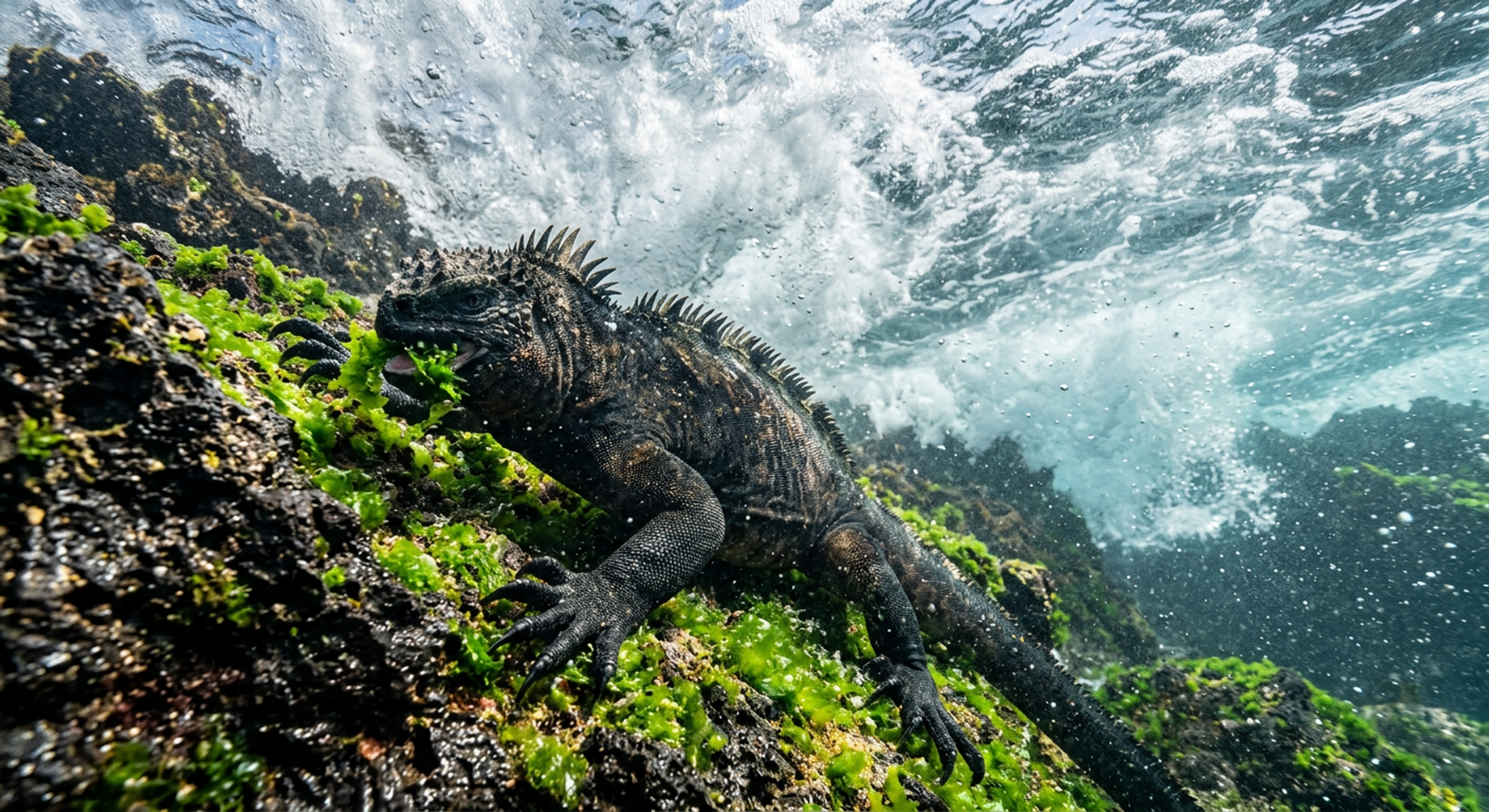 Marine iguana underwater