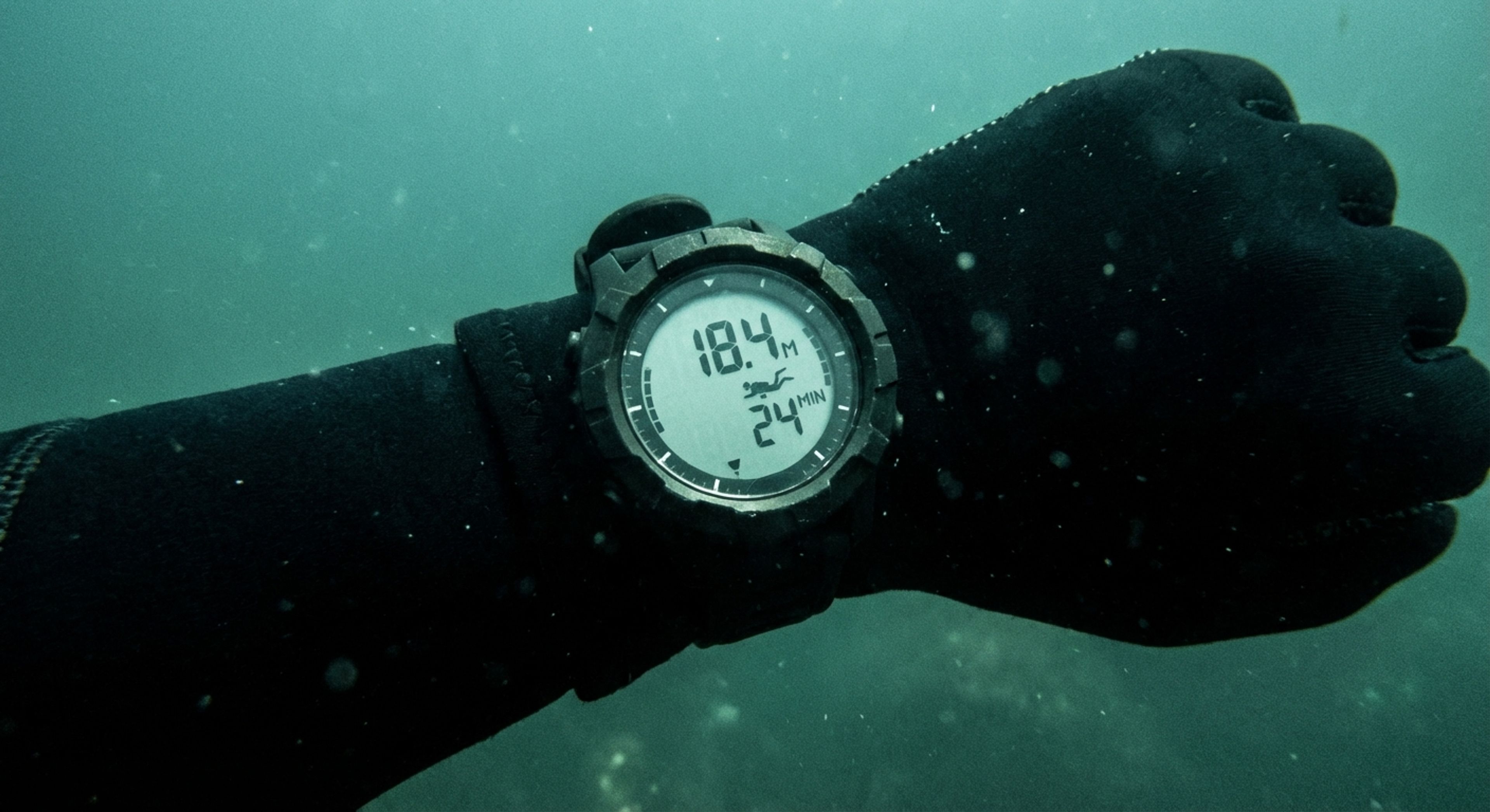 Diver checking gauge