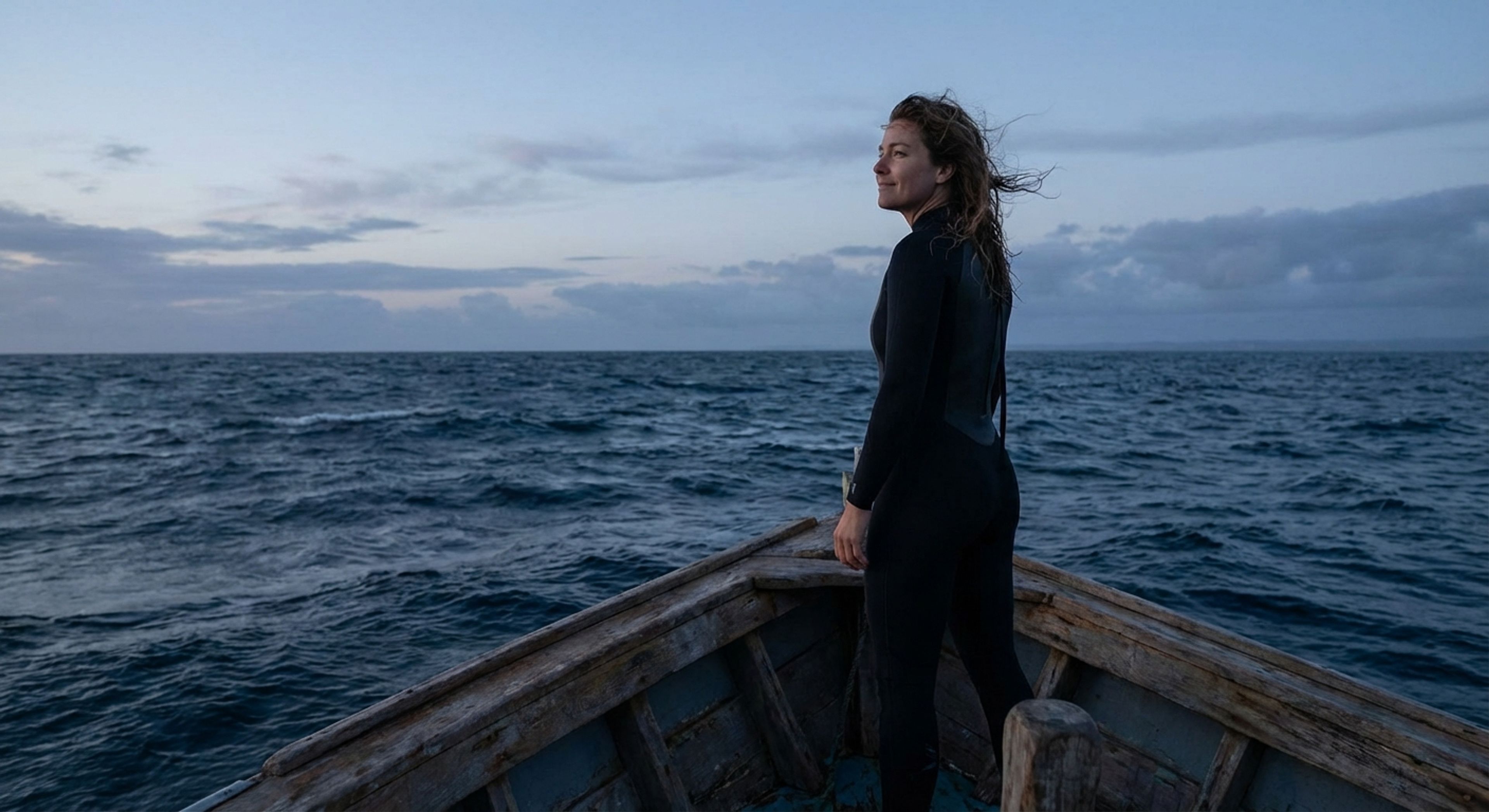 Diver looking at horizon