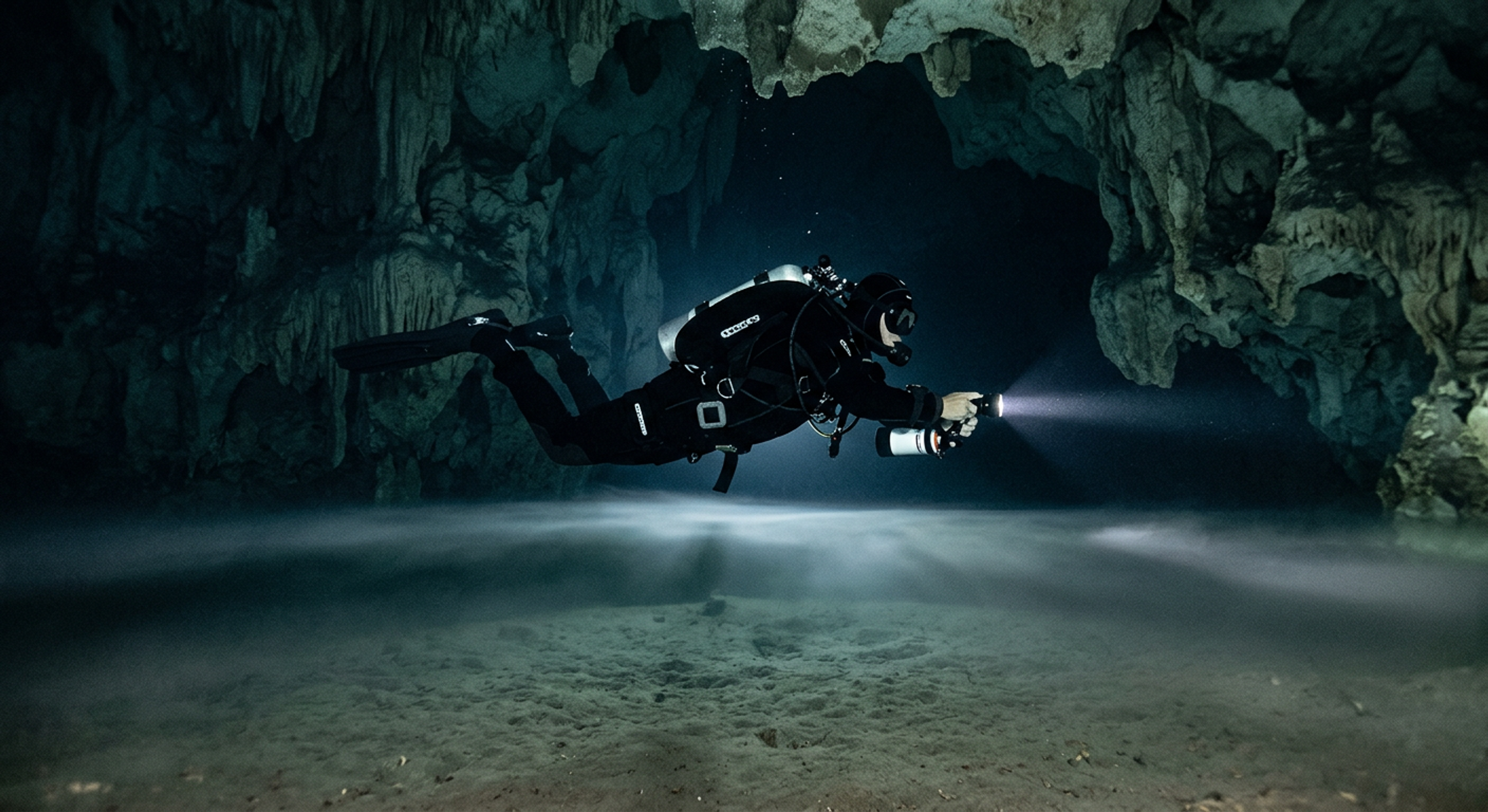 Diver at halocline layer