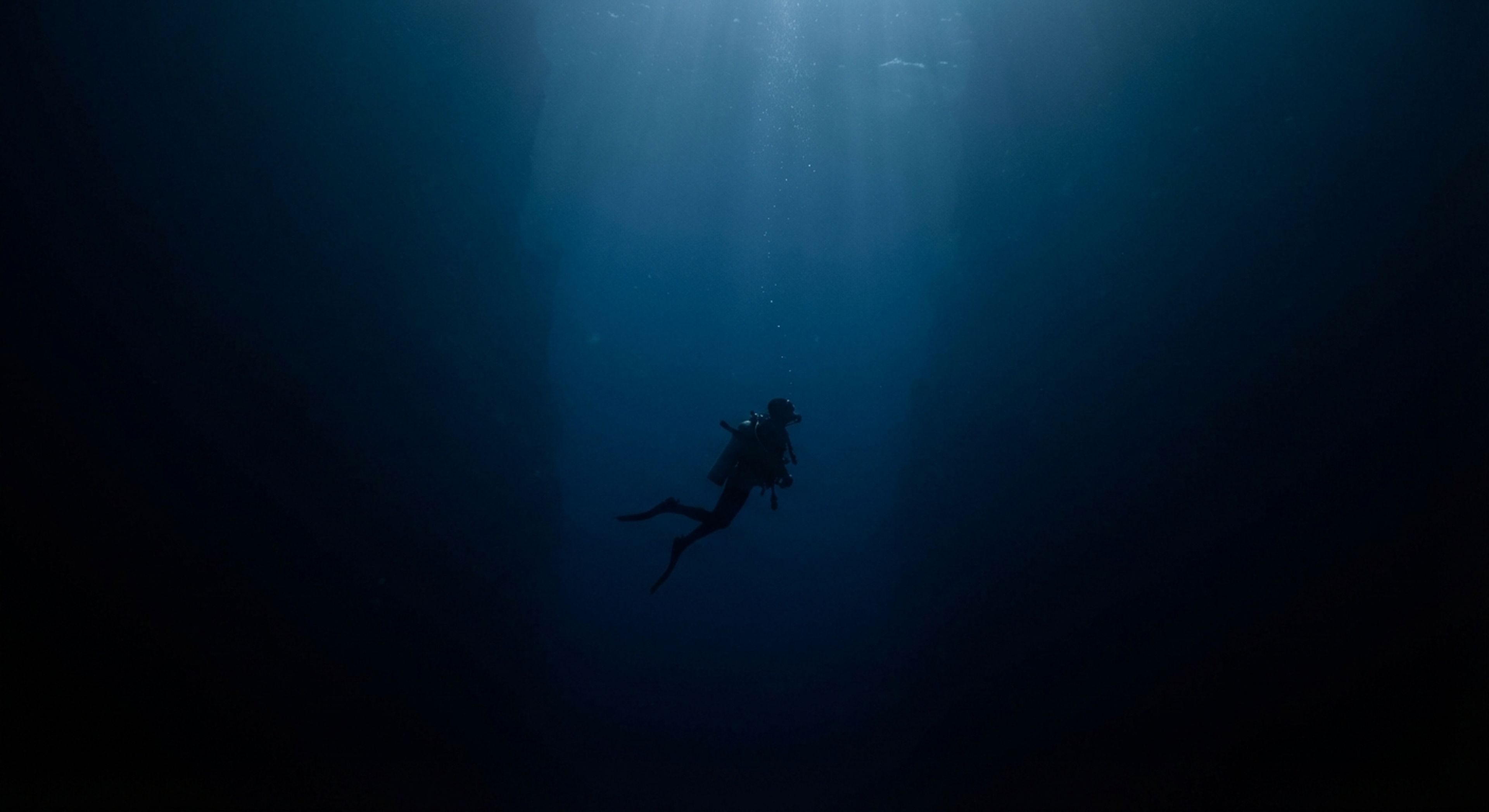 Deep diver silhouette