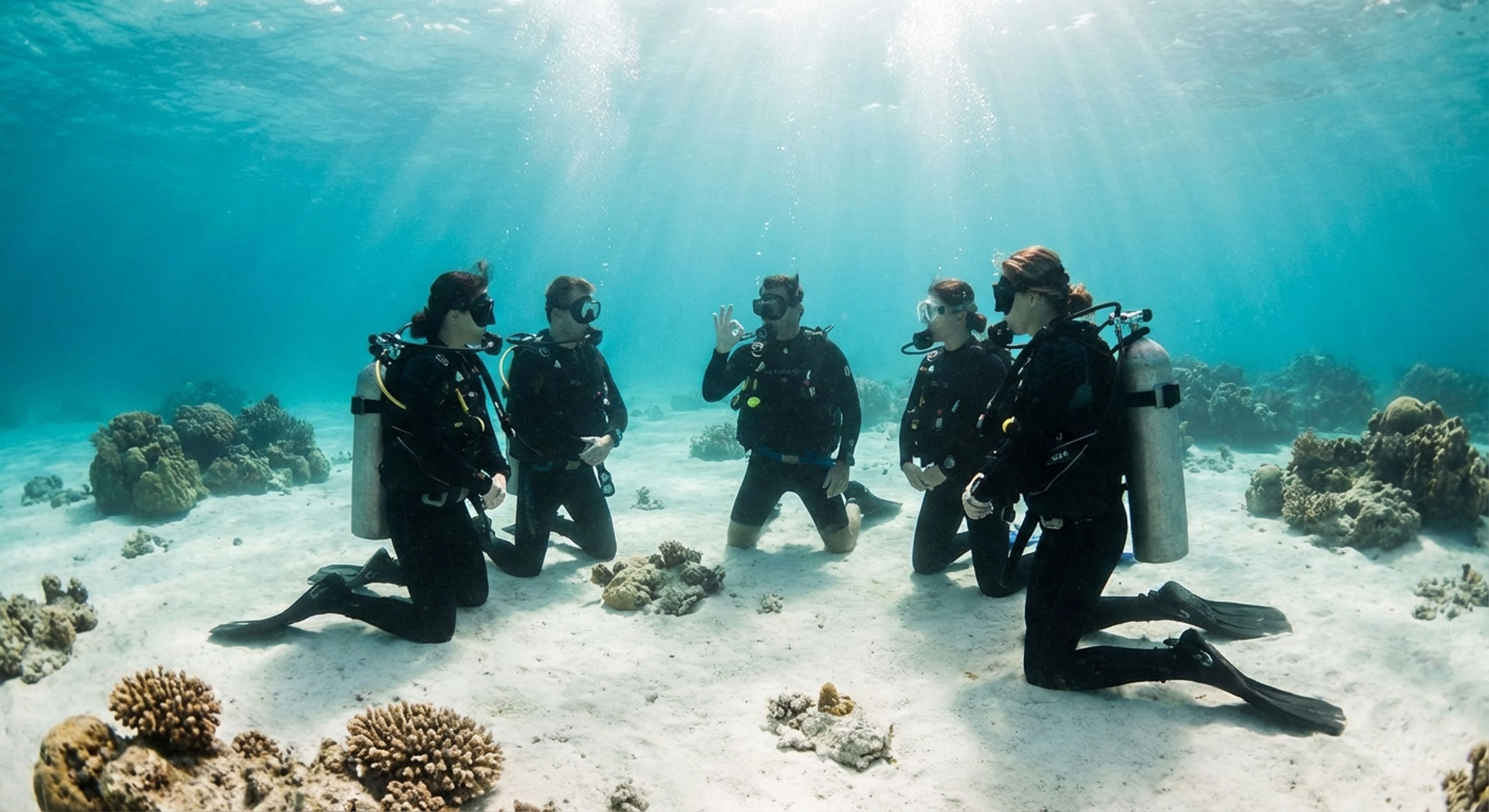 Dive group underwater