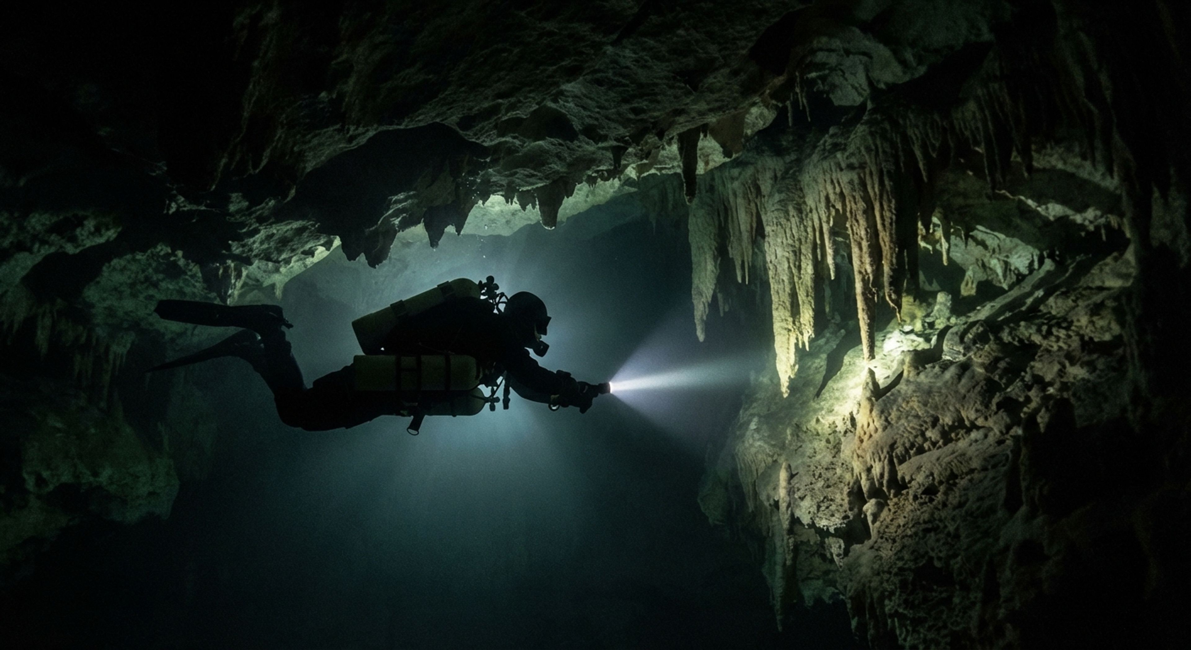 Tech diver silhouette