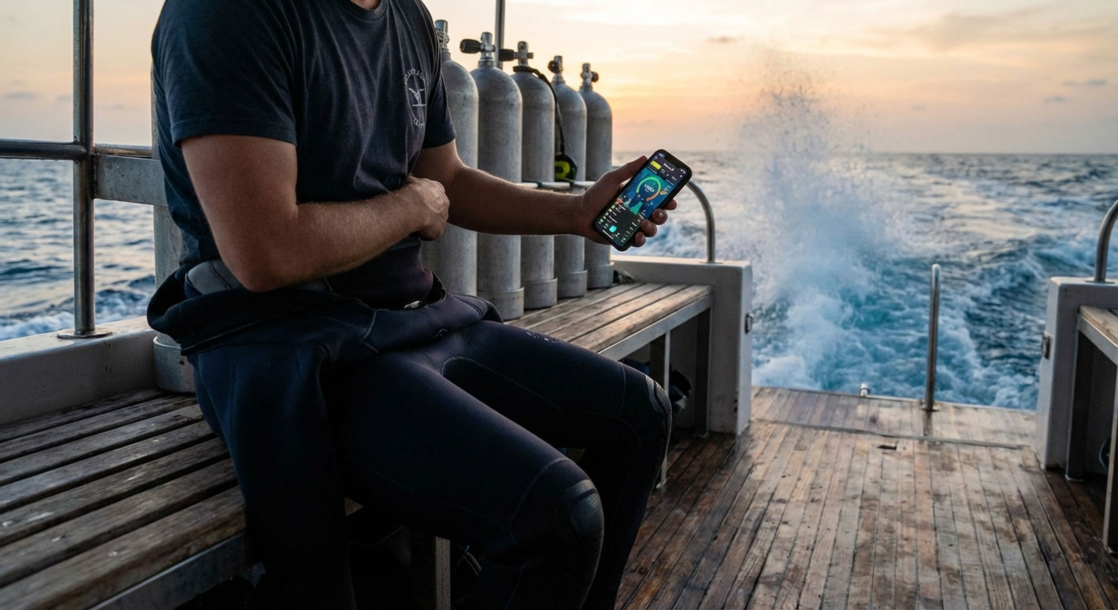 Diver using phone app